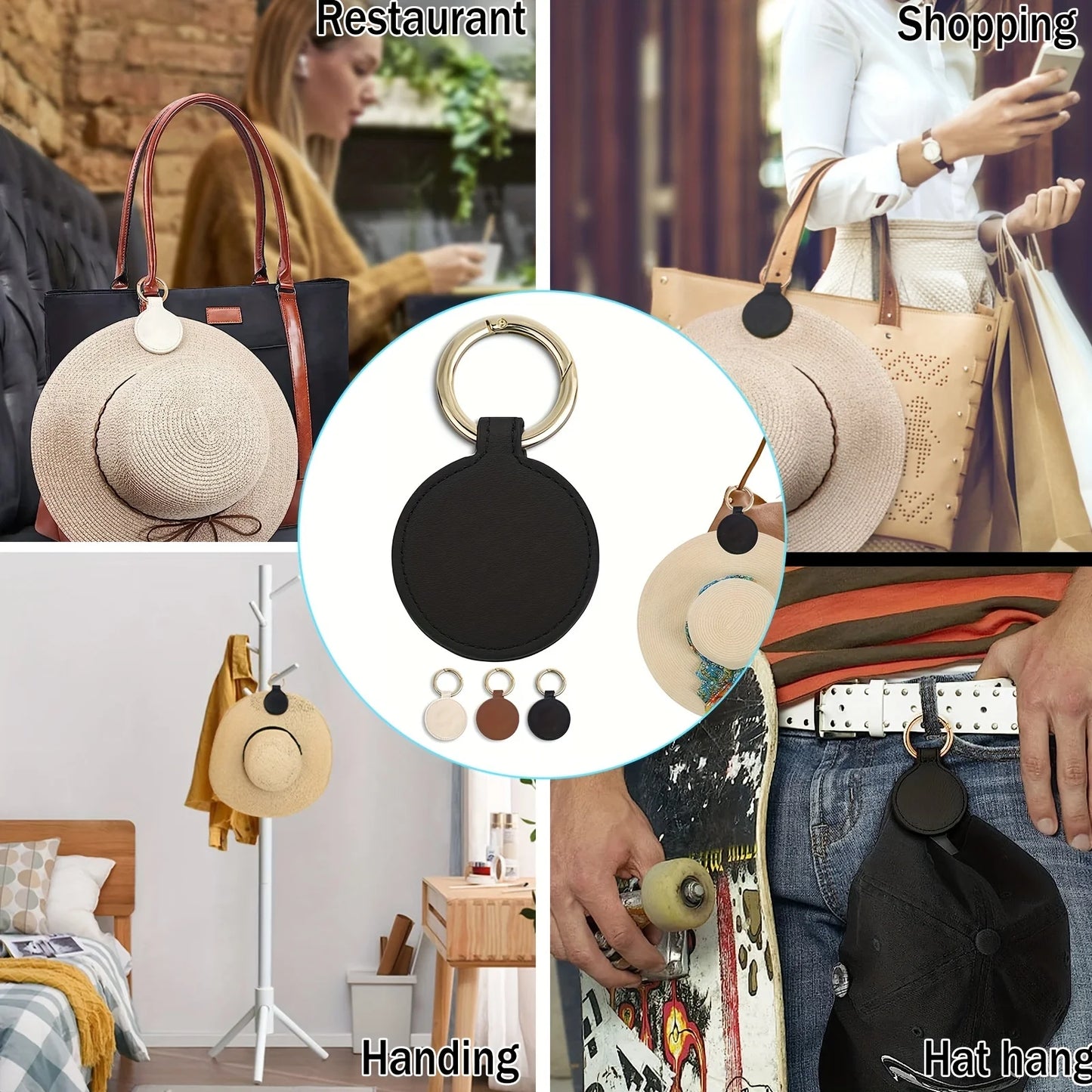 1pc magnetic hat clip on bag hat holder for handbag backpack luggage pu leather hat keeper clip travel bag accessories