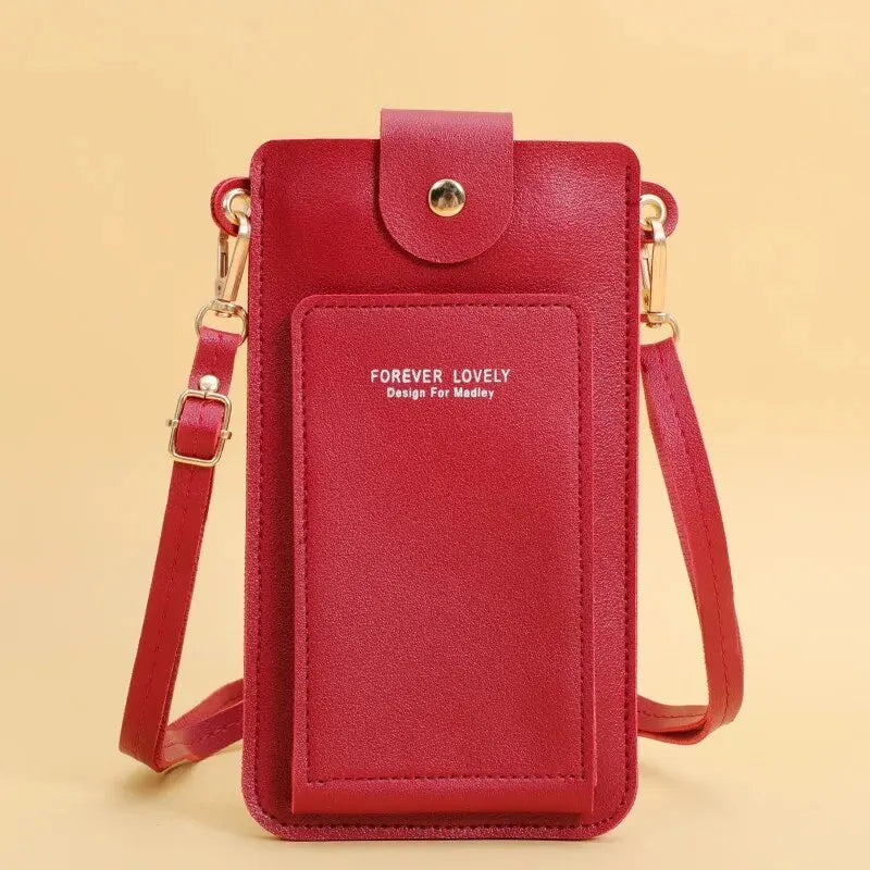 women bags soft leather wallets touch screen cell phone purse crossbody shoulder strap handbag for female cheap women's bags