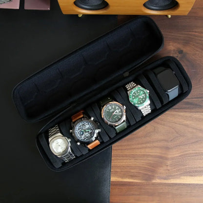 Travel Watch Case-Portable Organizer for Wristwatches and Smartwatches
