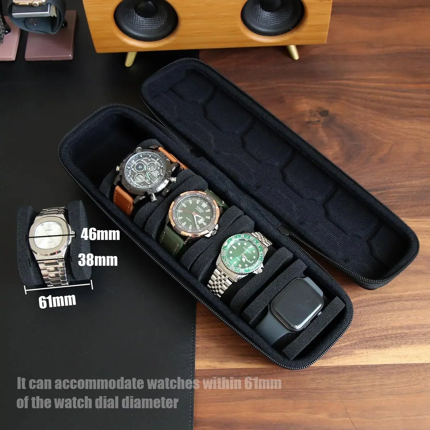 travel watch case-portable organizer for wristwatches and smartwatches