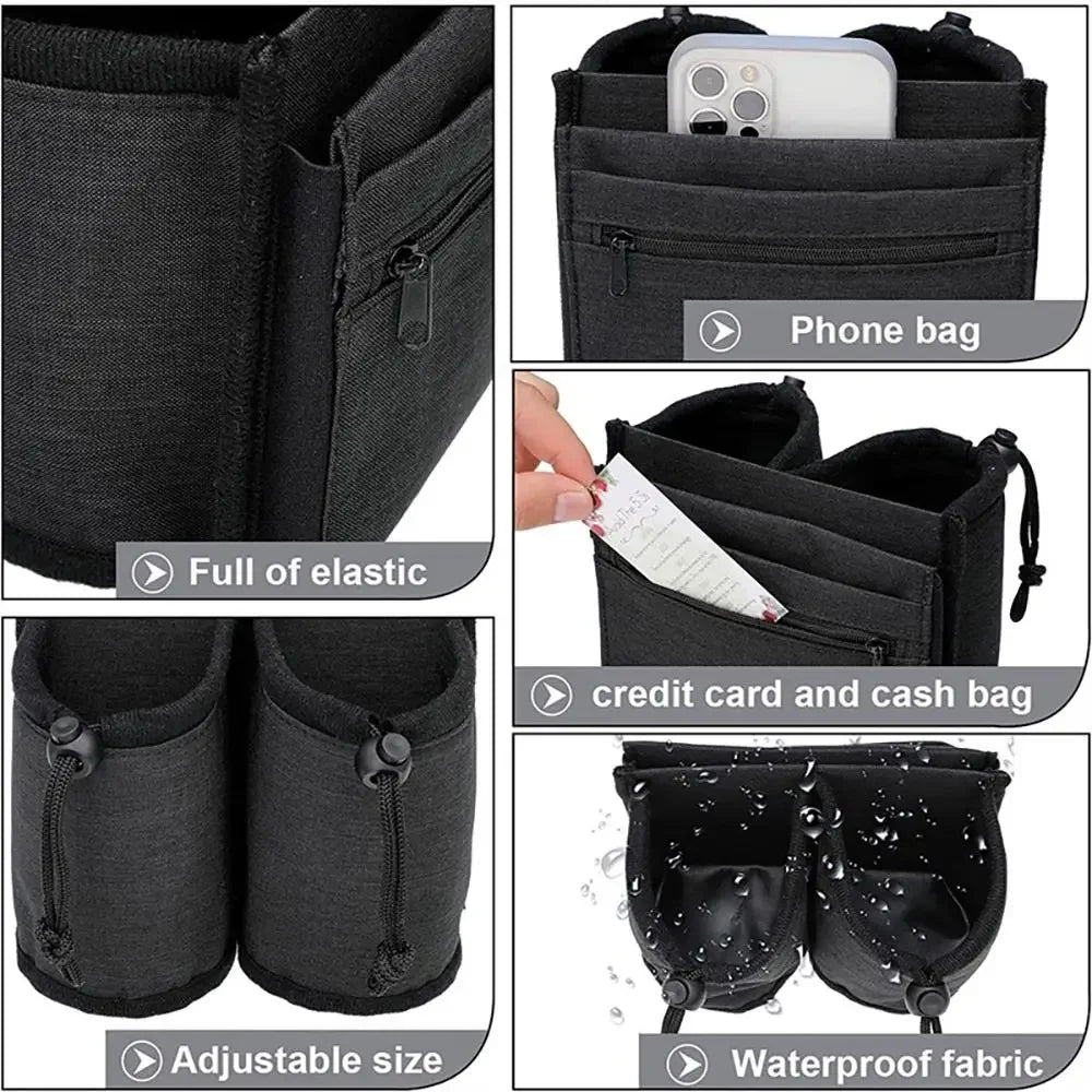 luggage cup holder-hands-free-travel drink pouch for suitcase handles